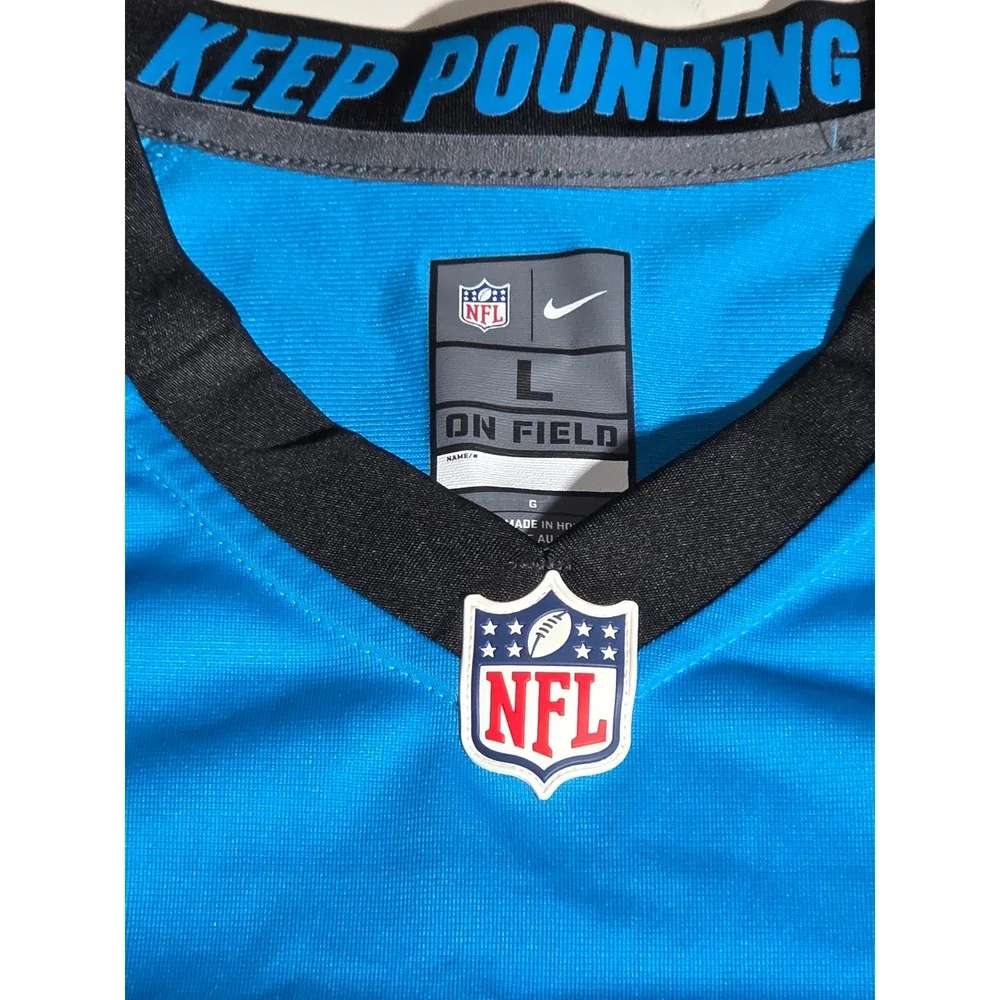 Nike Carolina Panthers Jeremy Chinn 21 Blue NFL Jersey Mens Large On Field